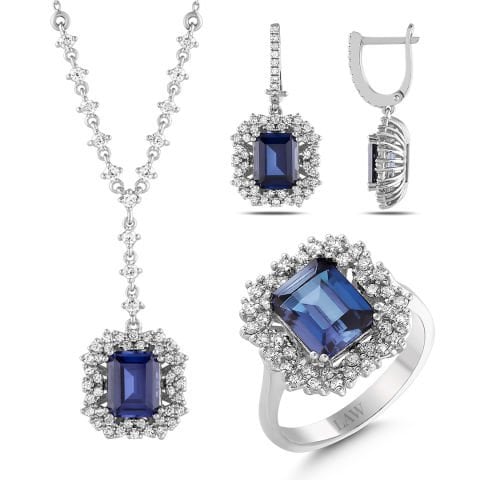 13,53 Karat Pırlantalı Safir Set