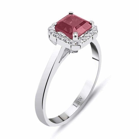 1,60 Karat Pırlantalı Rhodolite Crispy Yüzük F Renk