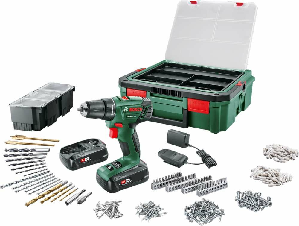 Bosch PSR1800LI-2 S-Boxx(1,5Ah,ÇiftAkü+241pcs)