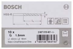 Bosch HSS-R 1,5*40 mm 10'lu Paket
