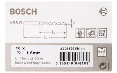 Bosch HSS-R 1,6*43 mm 10'lu Paket