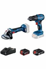 Bosch Professional GWS 180-LI + GSB 185-LI 18V Akülü Vidalama 2+4 Ah Çift Akü Set - 06019H9026