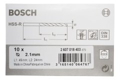 Bosch HSS-R 2,1*49 mm 10'lu Paket