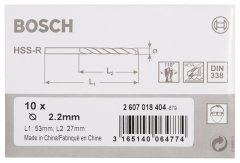 Bosch HSS-R 2,2*53 mm 10'lu Paket