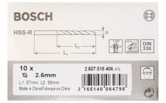 Bosch HSS-R 2,6*57 mm 10'lu Paket