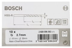 Bosch HSS-R 2,7*61 mm 10'lu Paket
