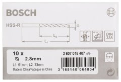 Bosch HSS-R 2,8*61 mm 10'lu Paket