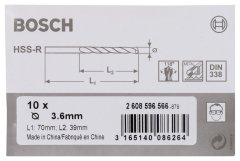 Bosch HSS-R 3,6*70 mm 10'lu Paket