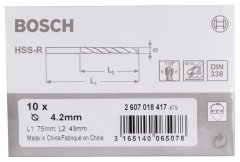 Bosch HSS-R 4,2*75 mm 10'lu Paket