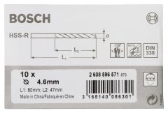 Bosch HSS-R 4,6*80 mm 10'lu Paket