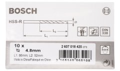 Bosch HSS-R 4,8*86 mm 10'lu Paket