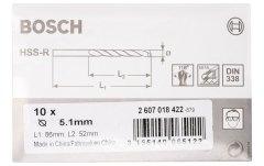 Bosch HSS-R 5,1*86 mm 10'lu Paket