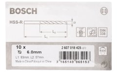 Bosch HSS-R 6*93 mm 10'lu Paket