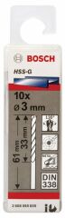 Bosch HSS-G Metal Matkap Ucu 3*61 mm 10'lu