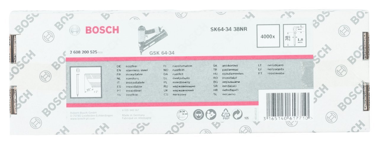 Bosch - GSK 64/34  38 mm 4000li Paslanmaz