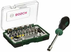 BOSCH 27+1 Parça Tornavidalı , Cırcır Anahtarlı Vidalama Seti