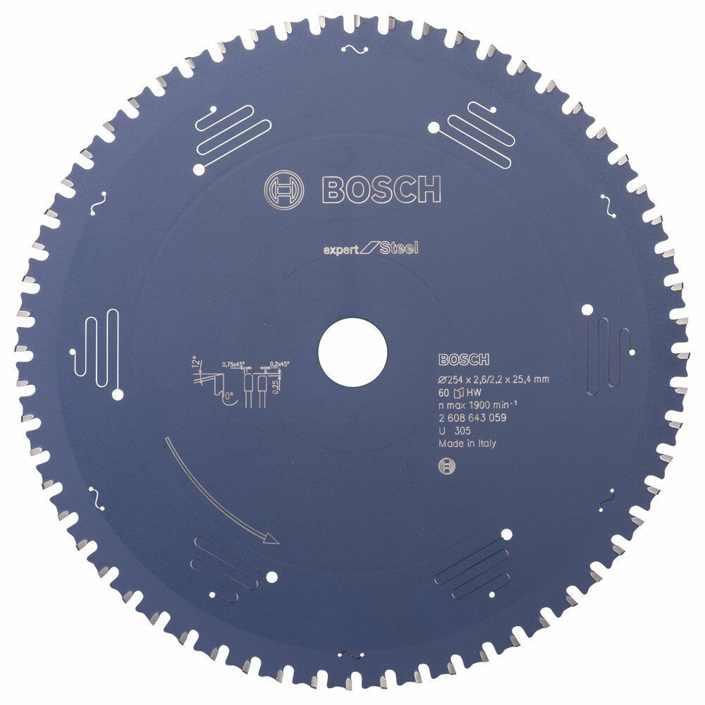 Bosch 254*25,40 mm 60 Diş Metal için Daire Testere Bıçağı  Expert Serisi