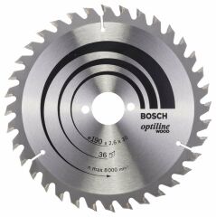 190*30 mm 36 Diş BOSCH Optiline Ahşap için Daire Testere Bıçağı