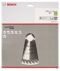 235*30/25mm 48 Diş Bosch Ahşap için Daire Testere Bıçağı Optiline