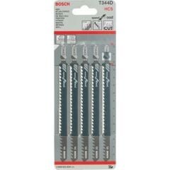 Bosch - Hızlı Kesim Serisi Ahşap İçin T 344 D Dekupaj Testeresi Bıçağı - 5'Li Paket