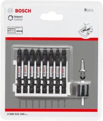 Bosch ImpactC Vidalama Çift Uç 65mm Set+M 9'lu