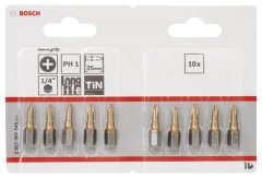Bosch - Max Grip Serisi Vidalama Ucu PH1*25 mm 10'lu