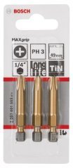 Bosch - Max Grip Serisi Vidalama Ucu PH3*49 mm 3'lü
