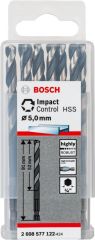Bosch - Altıgen Şaftlı - Impact Control - HSS Metal Matkap Ucu 5,0*91mm 10'lu Paket