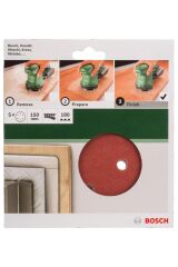 Bosch Aksesuarlar Eksantrik Zımpara Kağıdı 150 Mm 6 Delikli 180 Kum 5'li 2609256a33