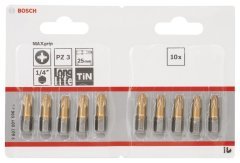 Bosch - Max Grip Serisi Vidalama Ucu PZ 3*25 mm 10'lu