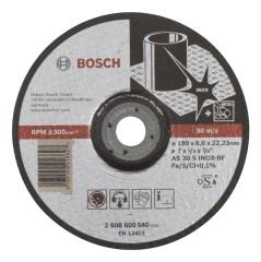 Bosch - 180*6,0 mm Expert Serisi Bombeli Inox (Paslanmaz Çelik) Taşlama Diski (Taş)