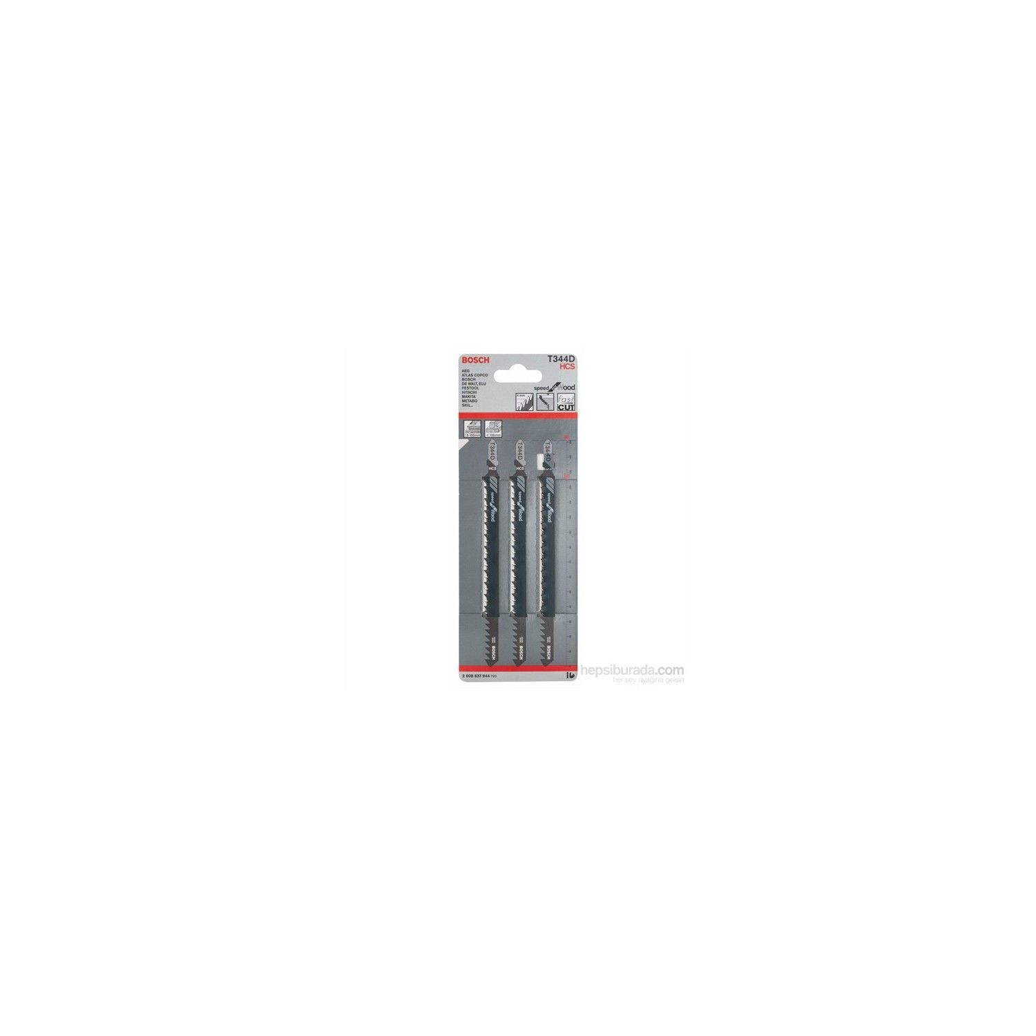 Bosch T 344 D Dekupaj Testeresi Bıçağı 3'Lü Paket- Ahşap İçin Hızlı Kesim