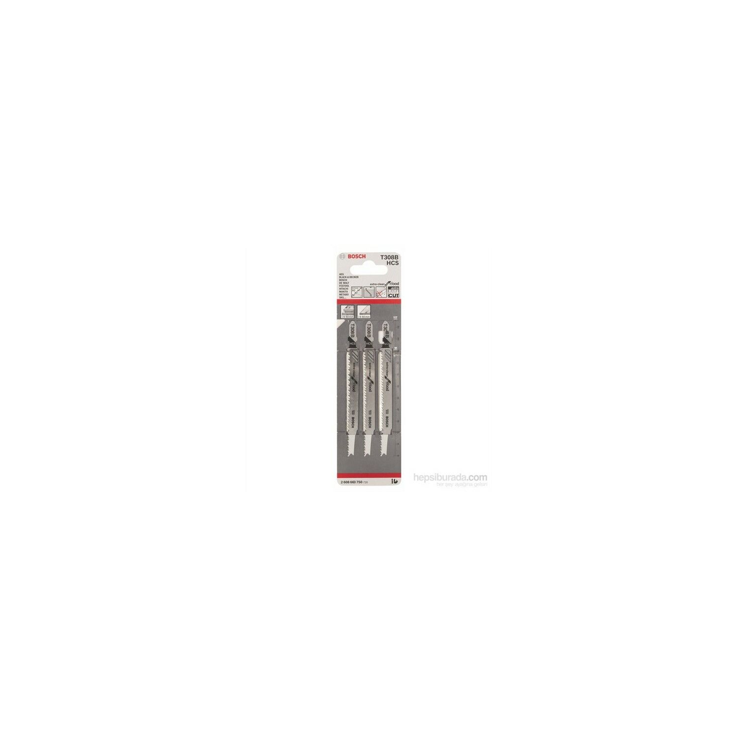 BOSCH T 308 B 3'Lü Paket Ekstra Temiz Kesimi Ahşap İçin Dekupaj Testeresi Bıçağı