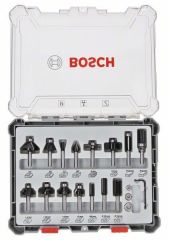 Bosch 15 Parça Profesyonel Karışık Freze Bıçağı (Ucu) Seti 8 mm Şaftlı