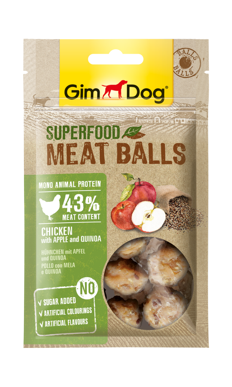 GimDog MeatBalls Kinoalı ve Elmalı Tavuk 70 Gr