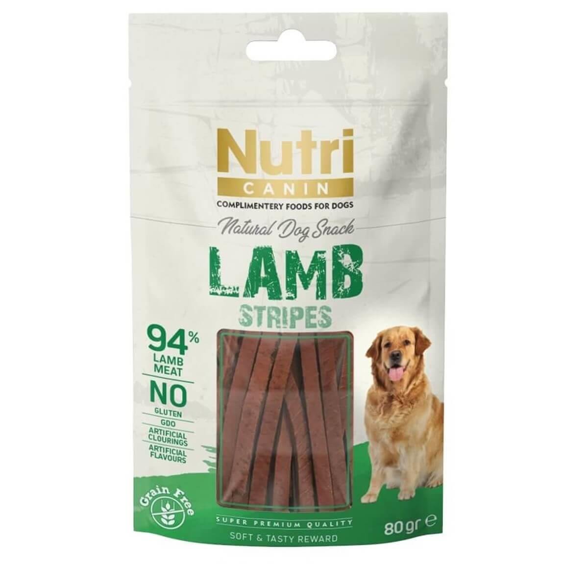 Nutri Canin Lamb Stripes Tahılsız Kuzu Etli Köpek Çubuk Ödül Maması 80 gr