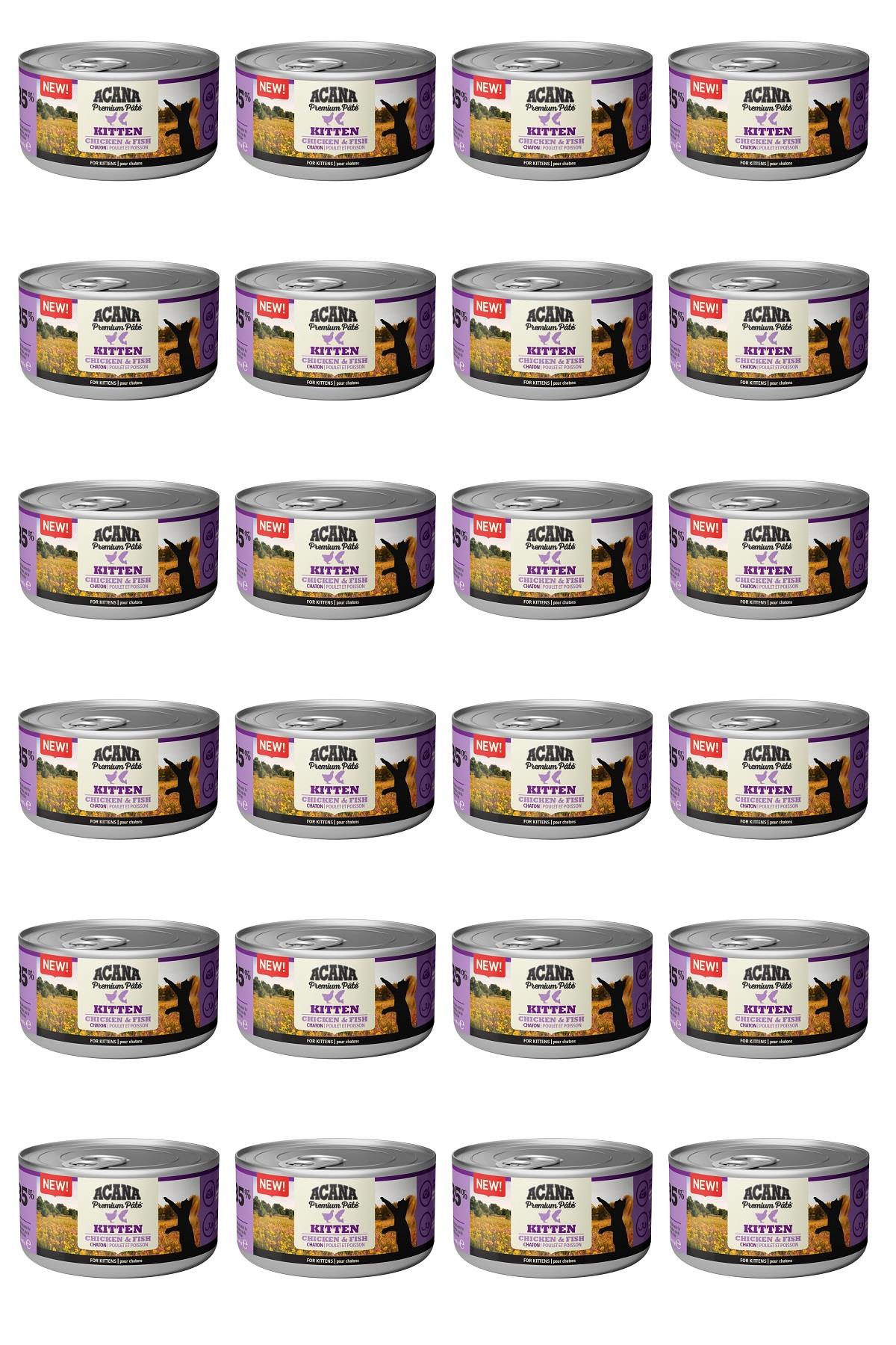 Acana Premium Pate (Ezme) Tavuklu ve Balıklı Yavru Kedi Konservesi 85 Gr x 24 Adet