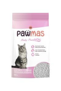 Pawmas Bebek Pudrası Kokulu Bentonit Kedi Kumu 10 Lt