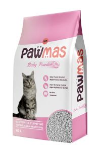 Pawmas Bebek Pudrası Kokulu Bentonit Kedi Kumu 10 Lt