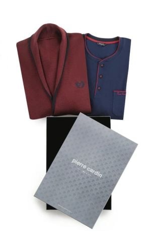 Pierre Cardin 5630 Triko 3 Parça Pijama Takımı Bordo