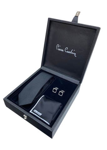 Pierre Cardin Kişiye Özel İsimli Özel Kol Düğmesi Kravat Mendil Model 2