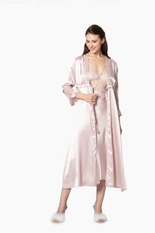 Pierre Cardin 6025 6'lı Saten Gecelik Sabahlık Çeyiz Seti