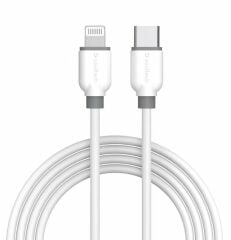 Soultech SC224B USB-C 20W Hızlı Seyahat Şarj Aleti + Type-C - iPhone 3A Platinum Şarj ve Data Kablosu Beyaz-Gri