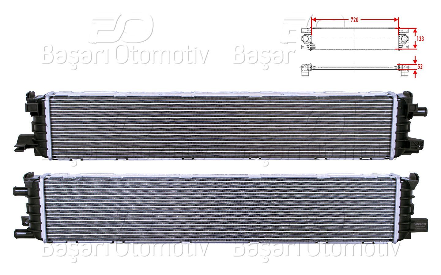 Turbo Radyatoru (Intercooler) 720X133x52 Vw Golf7 (5G1, Bq1, Be1, [4G0145804]