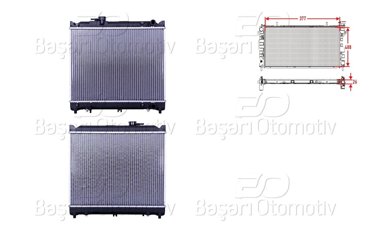 Su Radyatoru Brazıng At 377X488x26 Suzukı Vıtara (Et) 1.6İ-2.0 Td [17700]