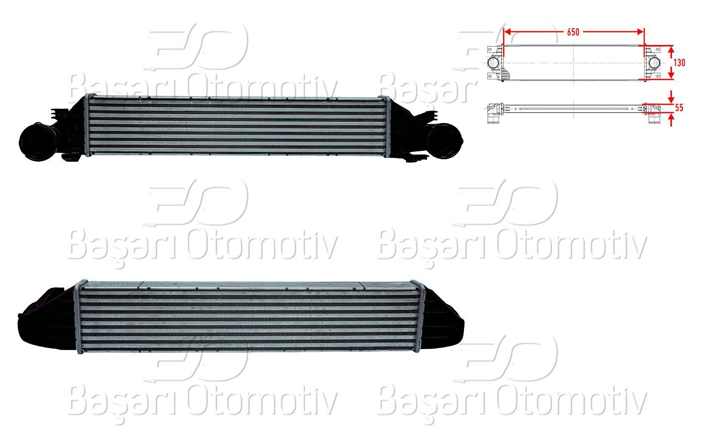 Turbo Radyatoru (Intercooler) 650X130x55 Mercedes-Benz Benz W203 C180 C200 [2035000000]