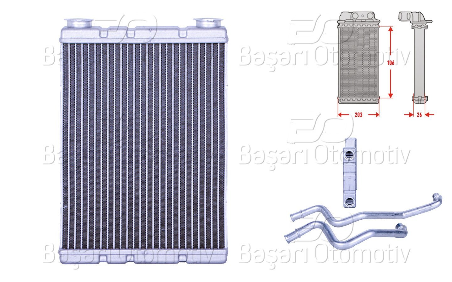 Kalorıfer Radyatoru Brazıng Borulu 200X154 Mm Renault Megane 3 Fluence [271156272RT]