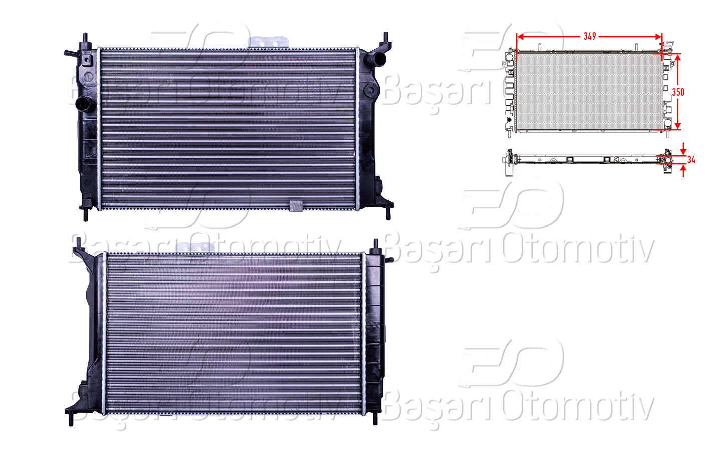 Su Radyatoru Mekanık Mt 349X350x34 Opel Astra F 1.6  1300147