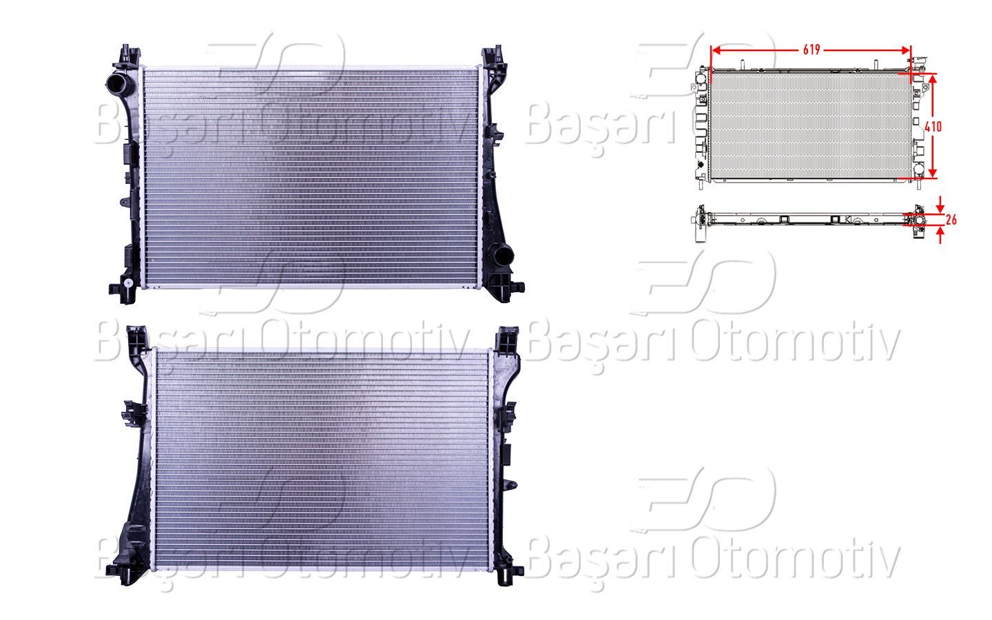 Su Radyatoru Brazıng Mt 620X398x26 Fıat500l 0.9. 1.3Mjet. 1.6Mjet [51887947]