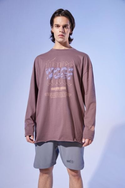 Oversize Uzun Kollu Tişört (Kakao)